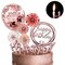 Rose Gold Cake Topper Decoration Set - Includes Happy Birthday Candles, Banner, Confetti Balloons, and Paper Fans for Rose Gold Theme Party Decor for Girls and Women’s Birthday Parties